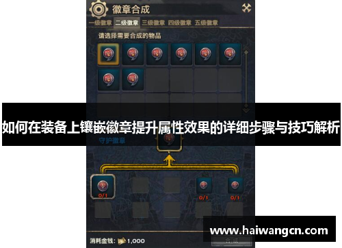 如何在装备上镶嵌徽章提升属性效果的详细步骤与技巧解析